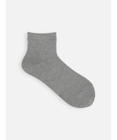 毛混無地ベタショートソックス