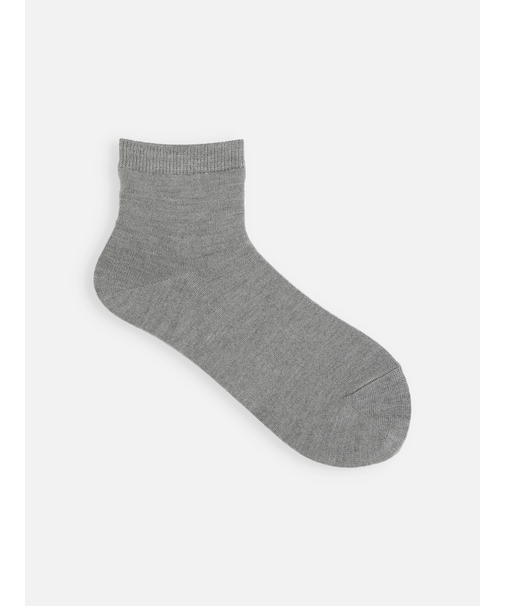 毛混無地ベタショートソックス