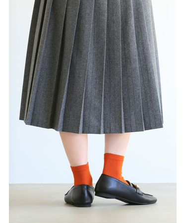 毛混無地ベタショートソックス