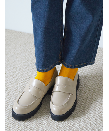 毛混無地ベタソックス