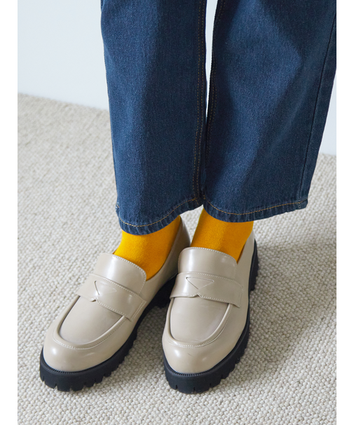 毛混無地ベタソックス