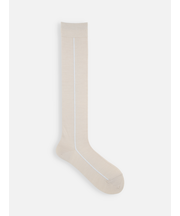 毛混ラメラインハイソックス