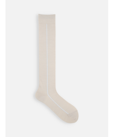 毛混ラメラインハイソックス