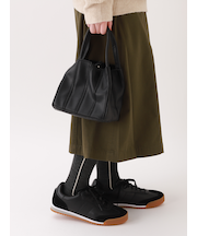 毛混ラメラインハイソックス