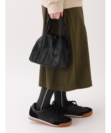 毛混ラメラインハイソックス