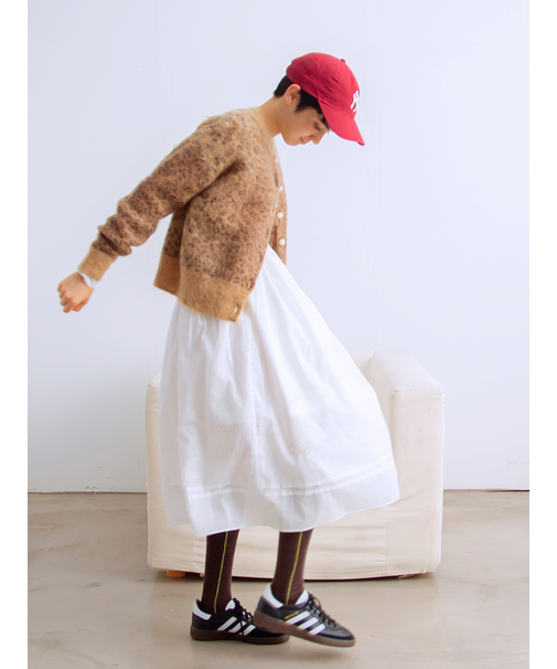 毛混ラメラインハイソックス