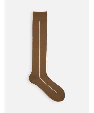 毛混ラメラインハイソックス