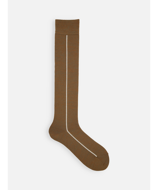 毛混ラメラインハイソックス