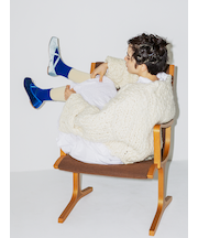 毛混ヘリンボーン柄ソックス