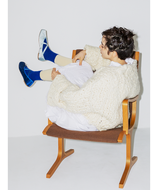 毛混ヘリンボーン柄ソックス