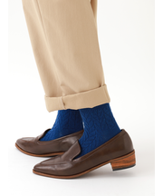 毛混ヘリンボーン柄ソックス