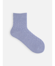 毛混ヘリンボーン柄ソックス