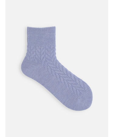 毛混ヘリンボーン柄ソックス