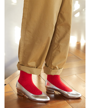 毛混ヘリンボーン柄ソックス