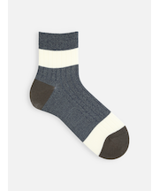 【Tabio MEN】梳毛カラーブロックショートソックス
