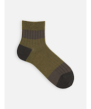 【Tabio MEN】梳毛カラーブロックショートソックス