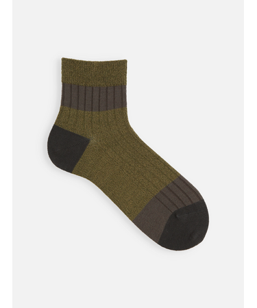 【Tabio MEN】梳毛カラーブロックショートソックス