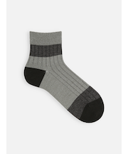 【Tabio MEN】梳毛カラーブロックショートソックス