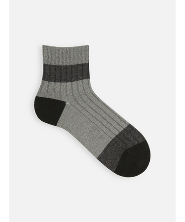 【Tabio MEN】梳毛カラーブロックショートソックス