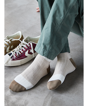 【Tabio MEN】梳毛カラーブロックショートソックス