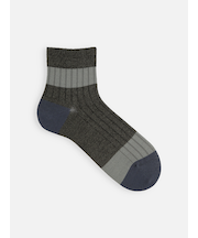 【Tabio MEN】梳毛カラーブロックショートソックス