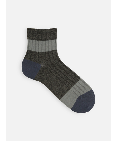 【Tabio MEN】梳毛カラーブロックショートソックス