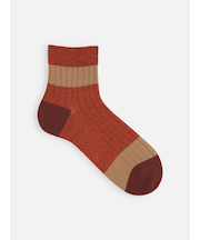 【Tabio MEN】梳毛カラーブロックショートソックス