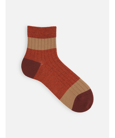 【Tabio MEN】梳毛カラーブロックショートソックス