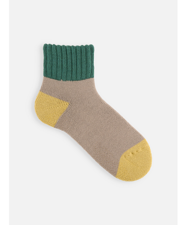 メンズ 三面切替パイル起毛インルームソックス