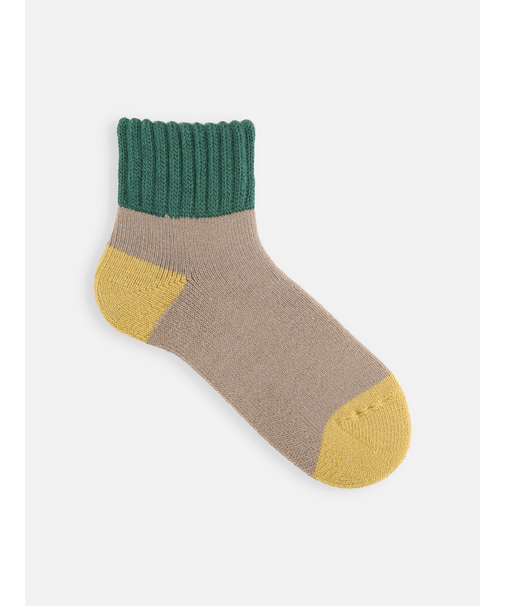 メンズ 三面切替パイル起毛インルームソックス