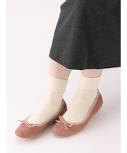 毛混ランダムリブ折り返しショートソックス