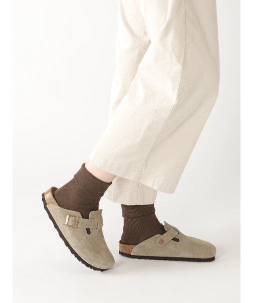 毛混ランダムリブ折り返しショートソックス