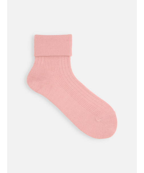 毛混ランダムリブ折り返しショートソックス