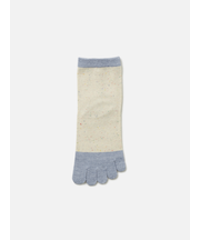 【定番】綿カラーネップ切替五本指ショートソックス