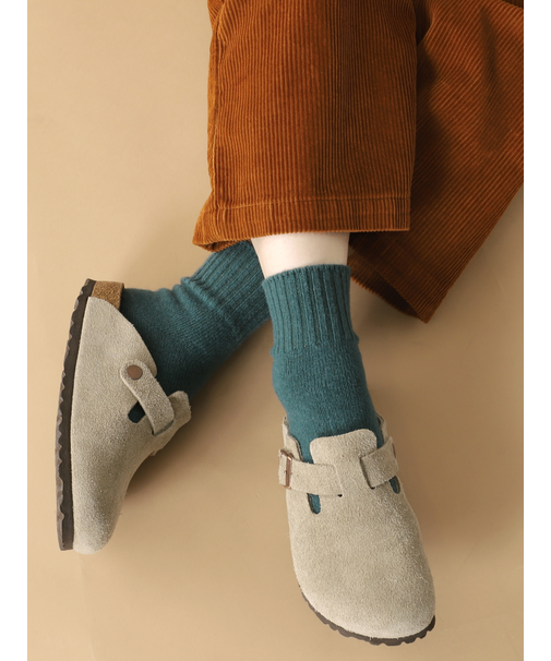 ラムウールリブベタショートソックス