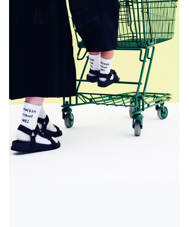 キッズ メッセージロゴソックス19～21cm