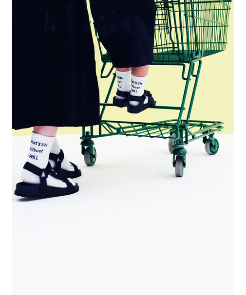 キッズ メッセージロゴソックス19～21cm