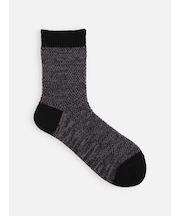 毛混引き揃えメッシュソックス