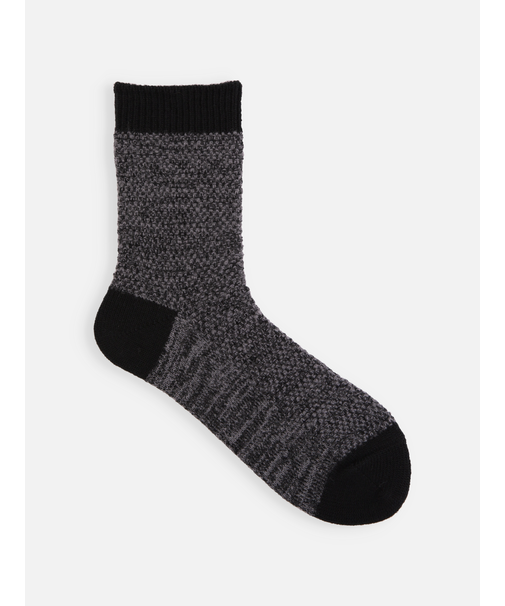 毛混引き揃えメッシュソックス