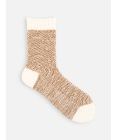 毛混引き揃えメッシュソックス