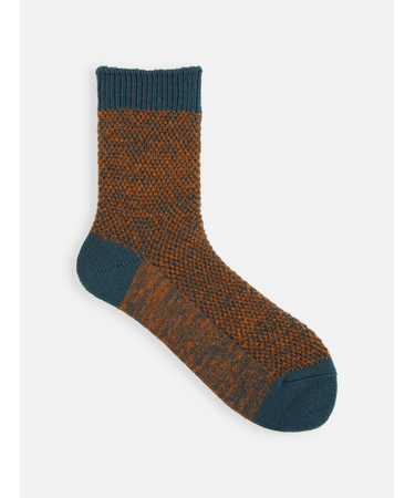 毛混引き揃えメッシュソックス