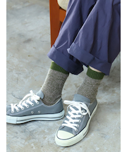 毛混引き揃えメッシュソックス