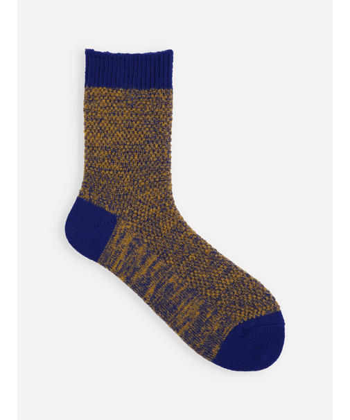 毛混引き揃えメッシュソックス