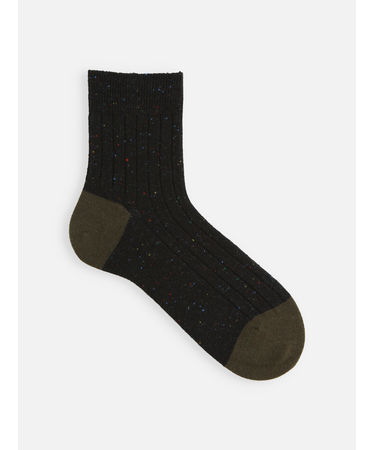 【Tabio MEN】 WOOLネップ２面切替ショートソックス