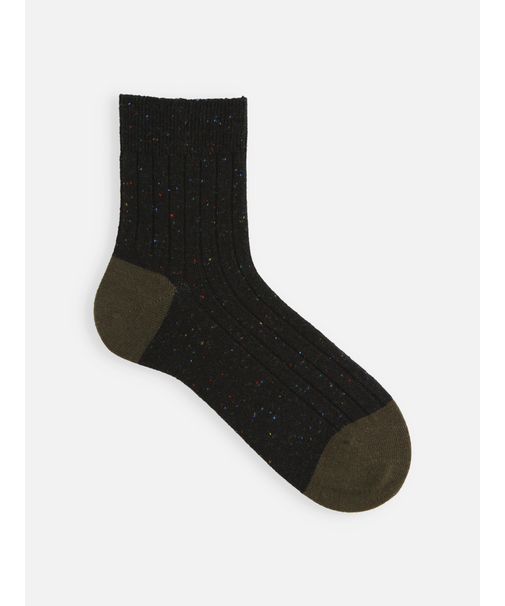【Tabio MEN】 WOOLネップ２面切替ショートソックス