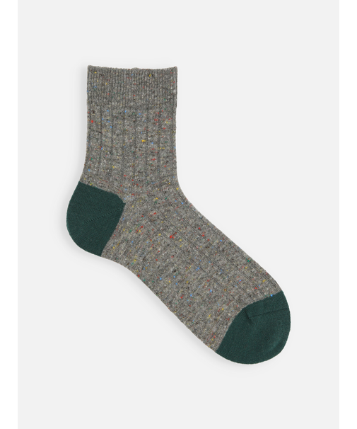 【Tabio MEN】 WOOLネップ２面切替ショートソックス