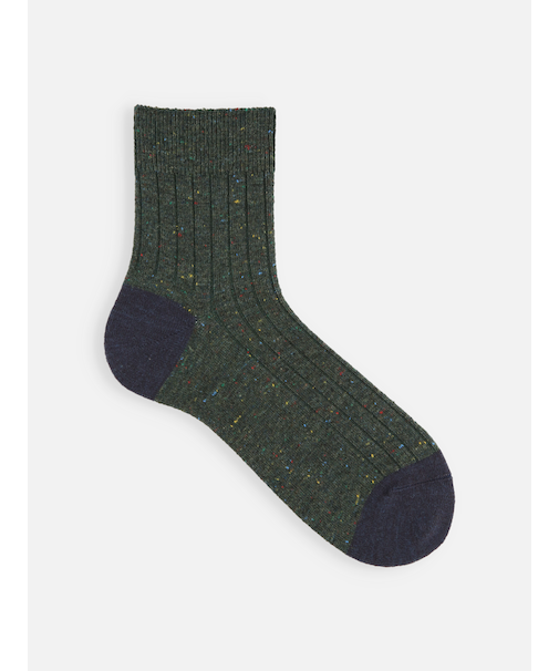 【Tabio MEN】 WOOLネップ２面切替ショートソックス