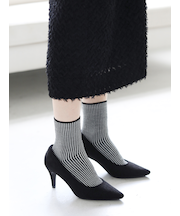 アンチピリング細ストライプショートソックス