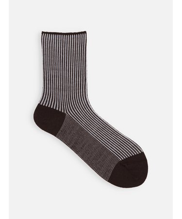 アンチピリング細ストライプショートソックス