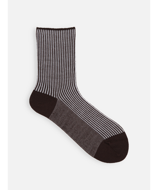 アンチピリング細ストライプショートソックス